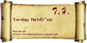 Torday Heléna névjegykártya